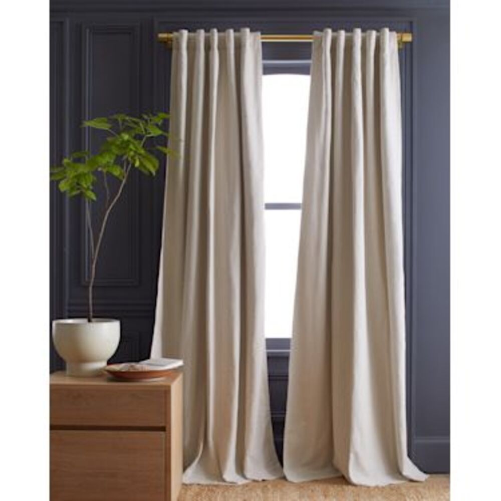 Quince Natural Cream Linen Curtain Panel